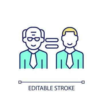 2D thin line colorful development and trainings icon Stock Illustration