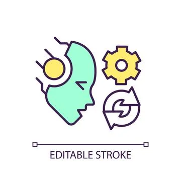 2D thin line colorful e-commerce icon Stock Illustration