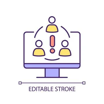 2D thin line colorful multiple data sets icon Stock Illustration