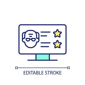 2D thin line colorful overcome skill shortage icon Stock Illustration
