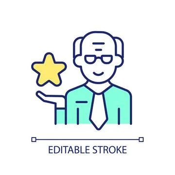 2D thin line colorful recognition programs icon Stock Illustration