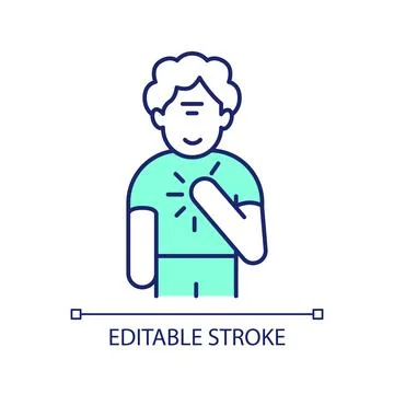 2D thin line colorful sense of purpose icon Stock Illustration