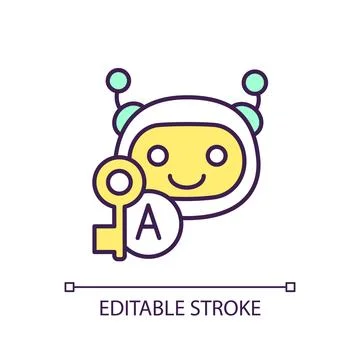 2D thin line colorful understand search intent icon Stock Illustration