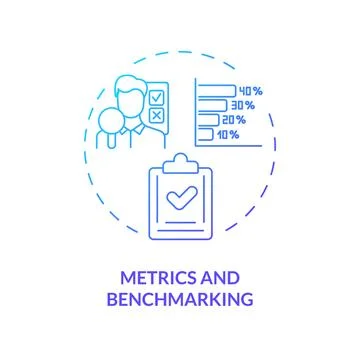 2D thin line gradient icon metrics and benchmarking concept Stock Illustration