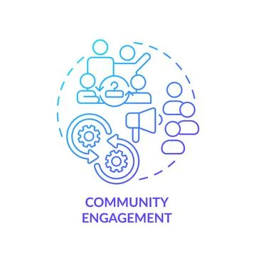 2D thin line gradient icon community engagement concept Ilustración de archivo