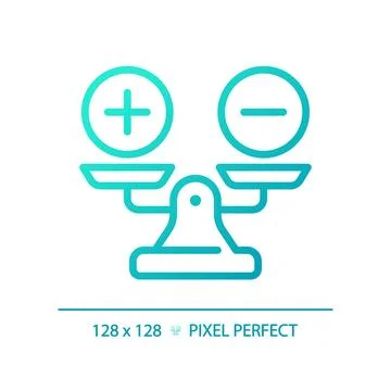 2D thin line gradient weight scale with plus and minus icon Stock Illustration