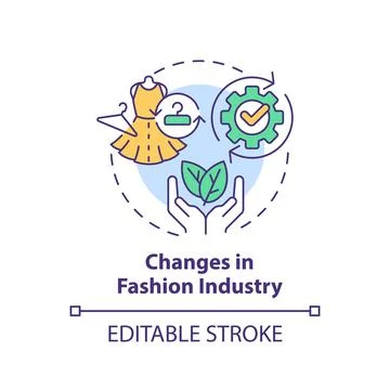 2D thin line icon changes in fashion industry concept Illustrazione stock