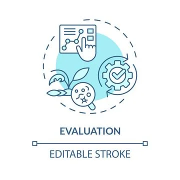 2D thin line icon evaluation concept Stock Illustration