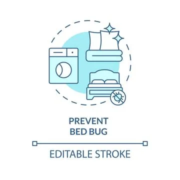 2D thin line icon prevent bed bug concept Stock Illustration