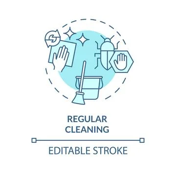 2D thin line icon regular cleaning concept Stock Illustration