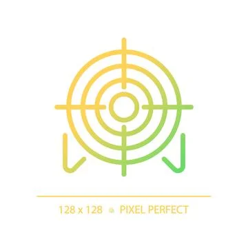 2D thin line pixel perfect simple gradient target icon Stock Illustration