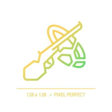 2D thin line pixel perfect simple gradient clay pigeon icon Stock Illustration