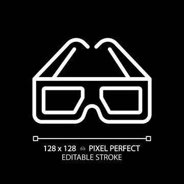 2D thin linear 3D goggles icon 스톡 일러스트