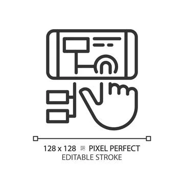 2D thin linear black augmented reality icon 스톡 일러스트