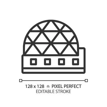 2D thin linear black metaverse icon Stock Illustration