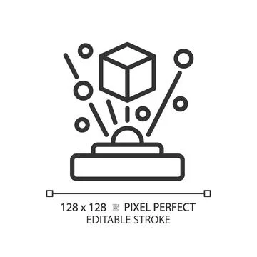 2D thin linear black projection icon 스톡 일러스트