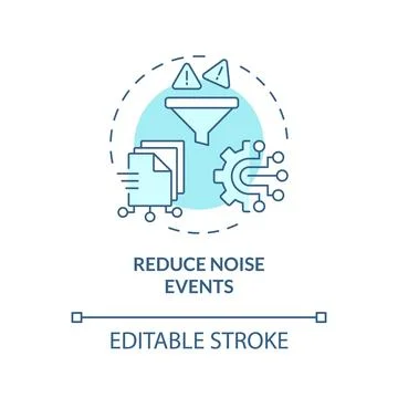 2D thin linear blue reduce noise events icon Stock-Illustration