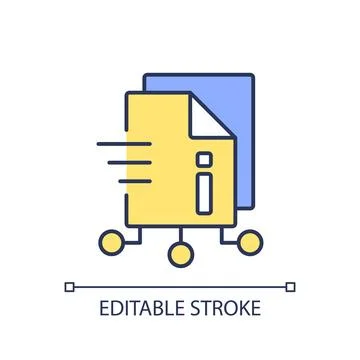 2D thin linear colorful AI ops engage icon Illustrazione stock