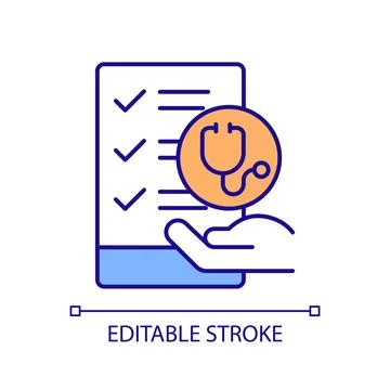 2D thin linear colorful content standards icon Stockillustratie