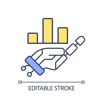 2D thin linear colorful data assessment icon Illustrazione stock