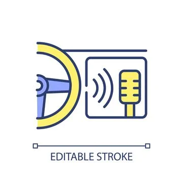 2D thin linear colorful drivers simple icon 스톡 일러스트