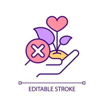 2D thin linear colorful no healthy role models icon Illustrazione stock