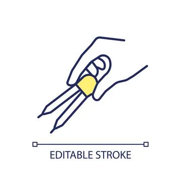2D thin linear colorful simple architect costs icon Stock Illustration