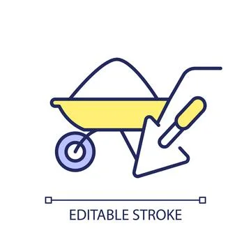 2D thin linear colorful simple private financing icon Stock Illustration