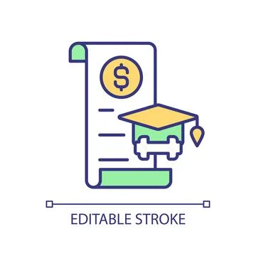 2D thin linear colorful submit appeal icon Stock Illustration