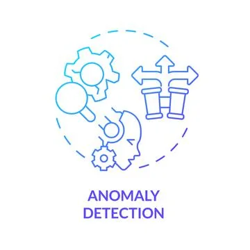2D thin linear gradient anomaly detection icon Stock Illustration