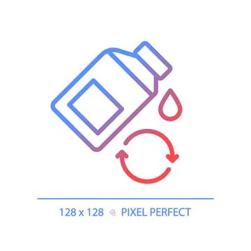 2D thin linear gradient car engine oil icon Stock Illustration