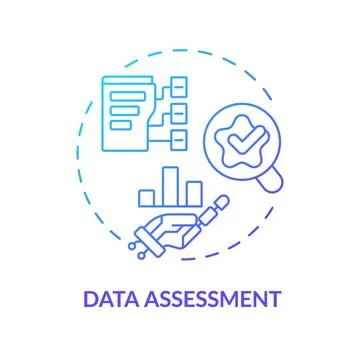 2D thin linear gradient data assessment icon Illustrazione stock