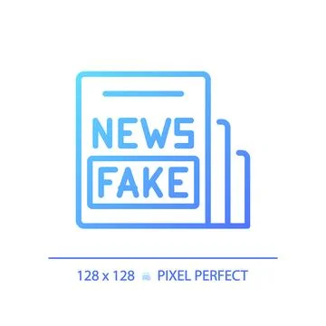 2D thin linear gradient fake news icon Illustrazione stock