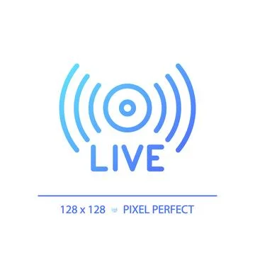 2D thin linear gradient live stream icon Stock Illustration