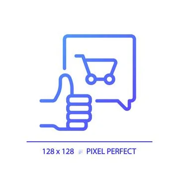 2D thin linear gradient purchase decision icon Stock Illustration