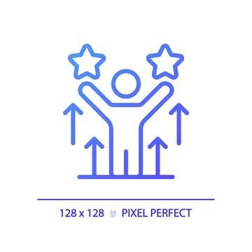 2D thin linear gradient self motivation icon Stock Illustration