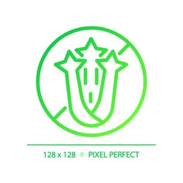 2D thin linear green gradient celery free icon Illustrazione stock