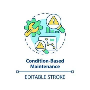 2D thin linear icon condition based maintenance concept Illustrazione stock