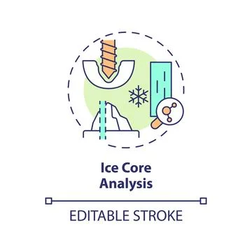 2D thin linear icon ice core analysis concept Stock Illustration