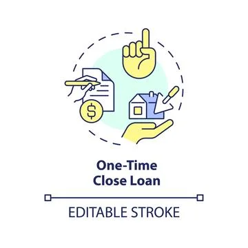 2D thin linear icon one time close loan concept Stock Illustration