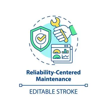 2D thin linear icon reliability centered maintenance concept Stock Illustration