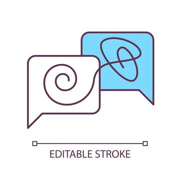 2D thin linear LGBTQ online therapy icon Stock Illustration
