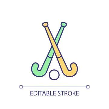 2D thin linear multicolor american football icon Stock Illustration