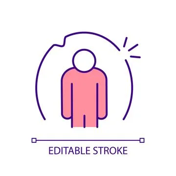 2D thin linear poor boundaries simple icon Stock Illustration