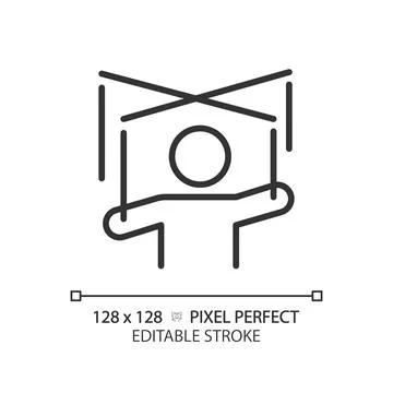 2D thin linear simple black manipulation icon Illustrazione stock