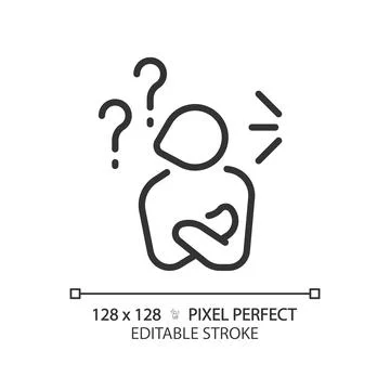2D thin linear simple black ignoring icon Stock Illustration
