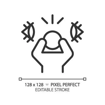 2D thin linear simple black paranoia icon イラスト素材