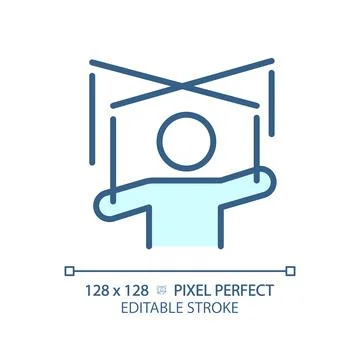 2D thin linear simple blue manipulation icon Illustrazione stock