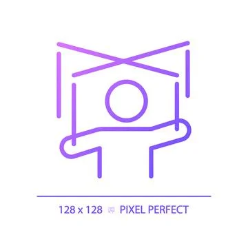 2D thin linear simple gradient manipulation icon Illustrazione stock