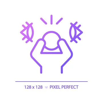 2D thin linear simple gradient paranoia icon イラスト素材